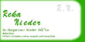 reka nieder business card